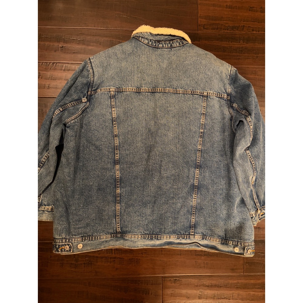 Old Navy Boyfriend Plus Sherpa Lined Denim barn chore Jacket Medium Wash 3X - Picture 9 of 9